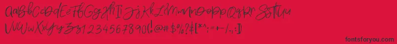 Densfort-Schriftart – Schwarze Schriften auf rotem Hintergrund