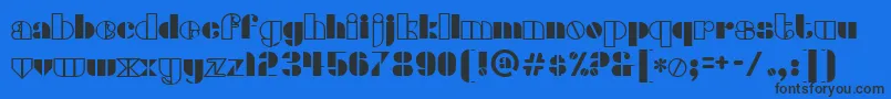densmore Font – Black Fonts on Blue Background