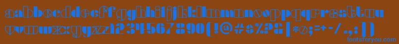 densmore Font – Blue Fonts on Brown Background