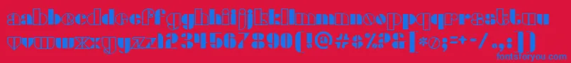 densmore Font – Blue Fonts on Red Background