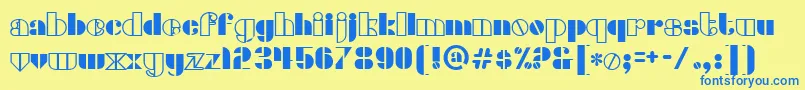 densmore Font – Blue Fonts on Yellow Background