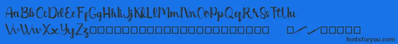 Dentanx Font – Black Fonts on Blue Background