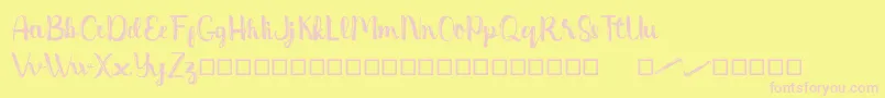 Dentanx Font – Pink Fonts on Yellow Background