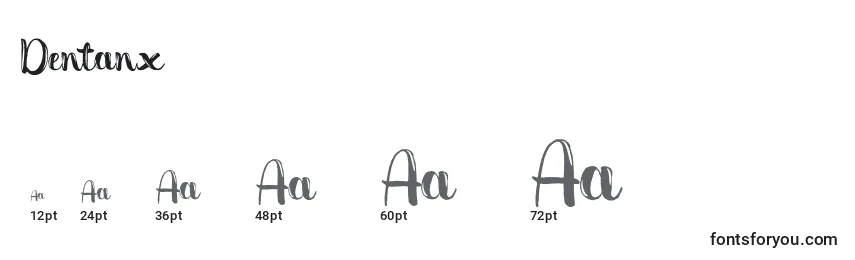 Dentanx Font Sizes