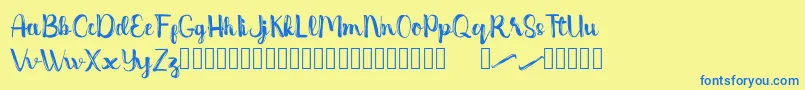 Dentanx Font – Blue Fonts on Yellow Background