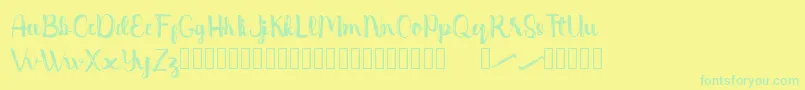 Dentanx Font – Green Fonts on Yellow Background