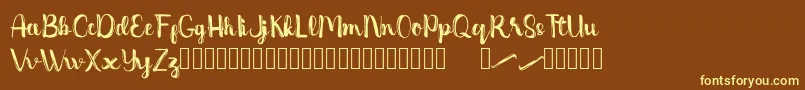 Dentanx Font – Yellow Fonts on Brown Background