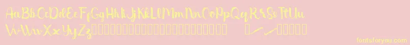 Dentanx Font – Yellow Fonts on Pink Background