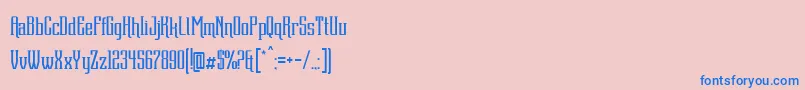 Fonte Dentra Font – fontes azuis em um fundo rosa