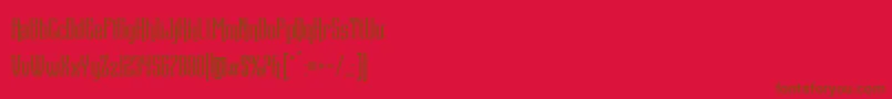 Czcionka Dentra Font – brązowe czcionki na czerwonym tle