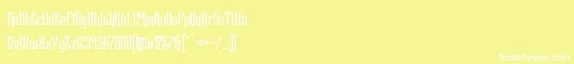 Czcionka Dentra Font – białe czcionki na żółtym tle