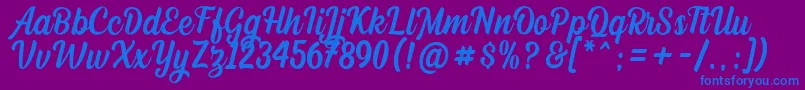 Dephiana DEMO Font – Blue Fonts on Purple Background