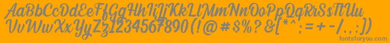 Dephiana DEMO Font – Gray Fonts on Orange Background