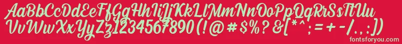 Dephiana DEMO Font – Green Fonts on Red Background