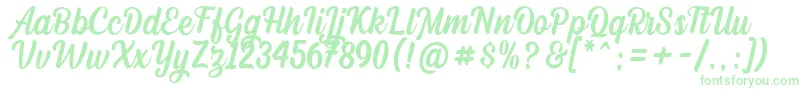 Dephiana DEMO Font – Green Fonts on White Background