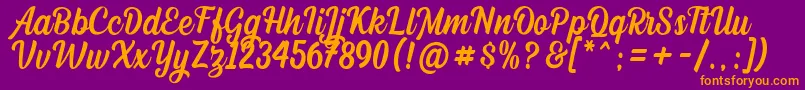 Dephiana DEMO Font – Orange Fonts on Purple Background