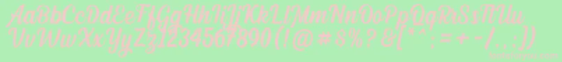 Dephiana DEMO Font – Pink Fonts on Green Background