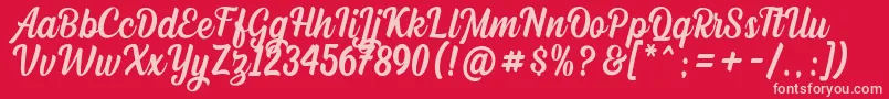 Dephiana DEMO Font – Pink Fonts on Red Background