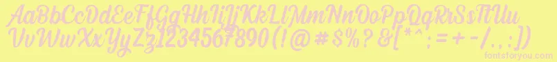 Dephiana DEMO Font – Pink Fonts on Yellow Background