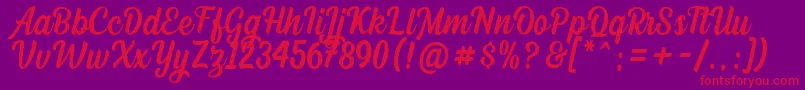 Dephiana DEMO Font – Red Fonts on Purple Background