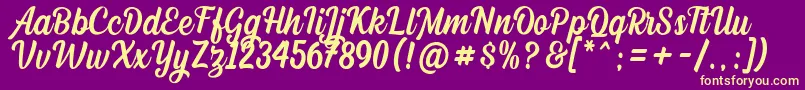 Dephiana DEMO Font – Yellow Fonts on Purple Background