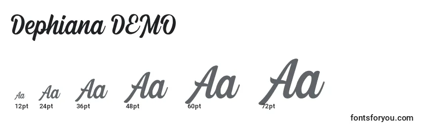 Dephiana DEMO Font Sizes