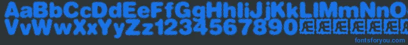 dephun2-Schriftart – Blaue Schriften auf schwarzem Hintergrund