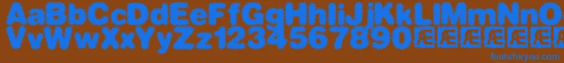 dephun2 Font – Blue Fonts on Brown Background