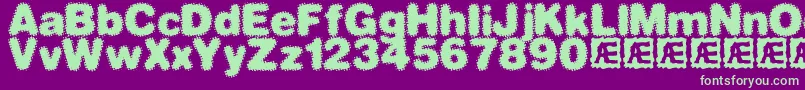 dephun2 Font – Green Fonts on Purple Background