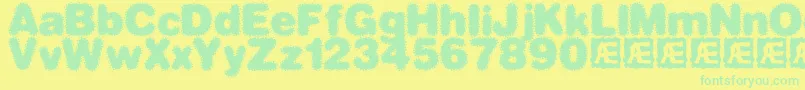 Czcionka dephun2 – zielone czcionki na żółtym tle