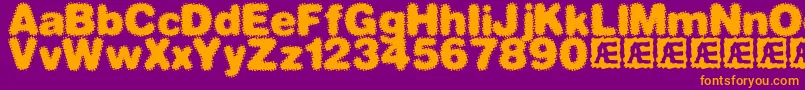 dephun2 Font – Orange Fonts on Purple Background