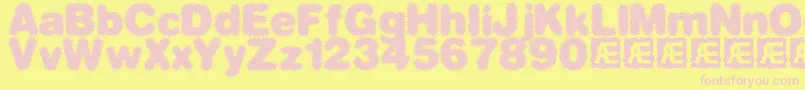 dephun2 Font – Pink Fonts on Yellow Background