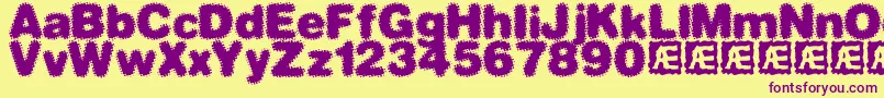 dephun2 Font – Purple Fonts on Yellow Background