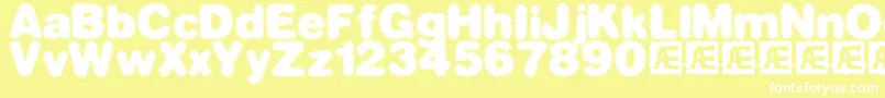 dephun2 Font – White Fonts on Yellow Background