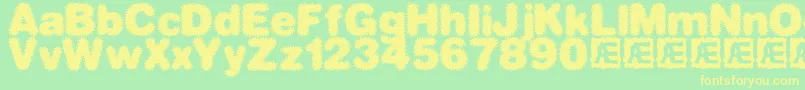 dephun2 Font – Yellow Fonts on Green Background