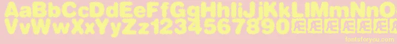 dephun2 Font – Yellow Fonts on Pink Background