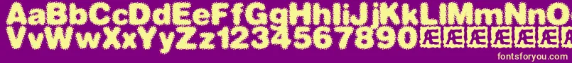 dephun2 Font – Yellow Fonts on Purple Background