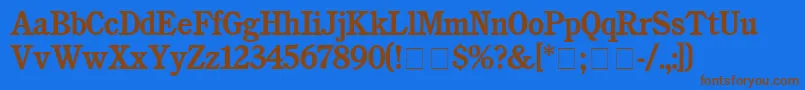 Weitere Informationen zur CushingBold-Schriftart CushingBold-Schriftart – Braune Schriften auf blauem Hintergrund