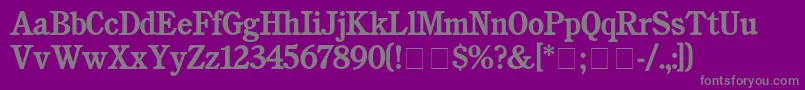 フォントCushingBold – 紫の背景に灰色の文字
