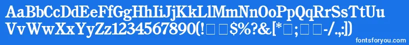 フォントCushingBold – 青い背景に白い文字