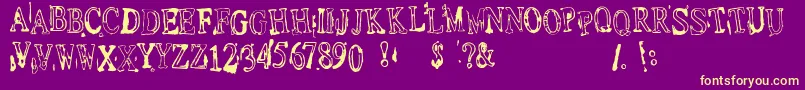 Więcej informacji o czcionce depress1 Czcionka depress1 – żółte czcionki na fioletowym tle