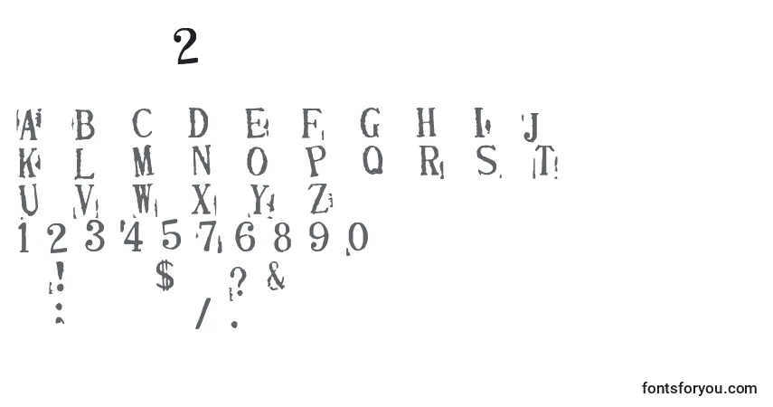 A fonte Depress2    (124951) – alfabeto, números, caracteres especiais