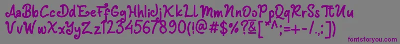 Derbie  Cuttie Demo Font – Purple Fonts on Gray Background