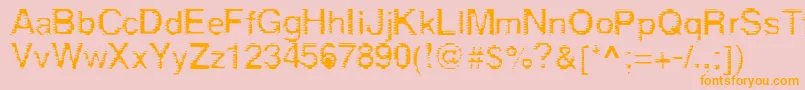 フォントDEREZ    – オレンジの文字がピンクの背景にあります。