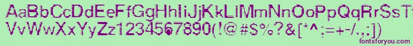 Шрифт DEREZ    – фиолетовые шрифты на зелёном фоне