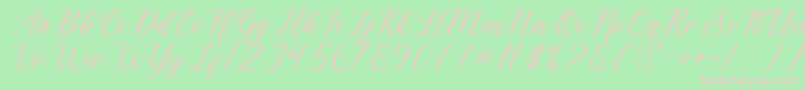 DerickChetty Font – Pink Fonts on Green Background