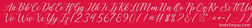 DerickChetty Font – Pink Fonts on Red Background