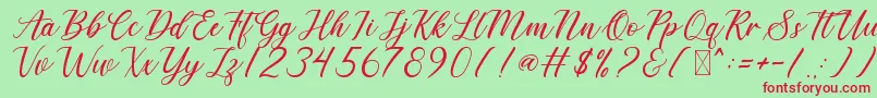 DerickChetty Font – Red Fonts on Green Background