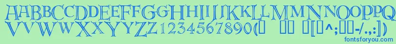 deroos   Font – Blue Fonts on Green Background