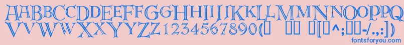 deroos   Font – Blue Fonts on Pink Background